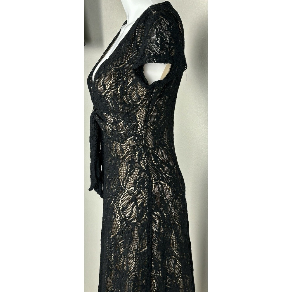 VTG Karen Alexander Boston Proper Black Lace Cocktail Dress Sz‎ 6 WhimsyGoth Y2K - Picture 6 of 14